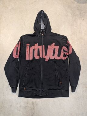 Thirty Two 32 Hoodie Full Zip Mens XL Spellout Black Red